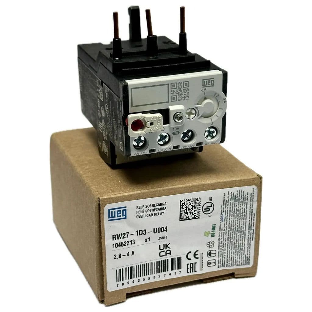 Relé de Sobrecarga WEG 2,8-4A RW27-1D3-U004 para Motores CWM9-40