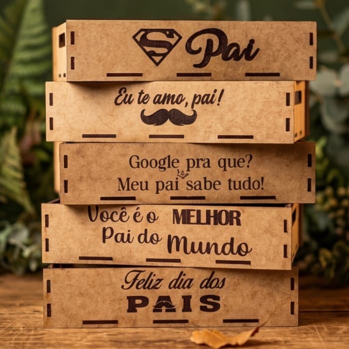 KIT 5 UND BANDEJA CESTA MDF 10x15 DIA DOS PAIS LEMBRANCINHA PRESENTE RUSTICO PORTA GULOSEIMAS