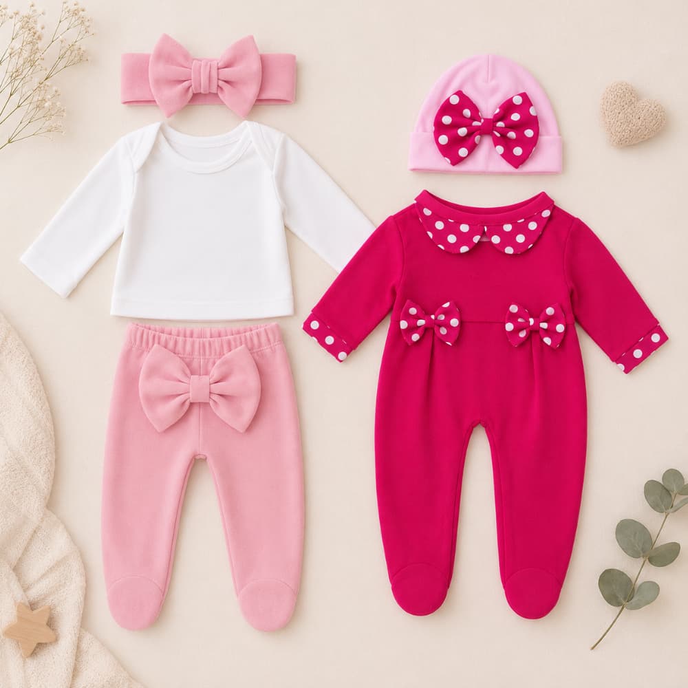 Kit Roupas de Boneca Reborn Menina 45 a 50 cm Presente Infantil