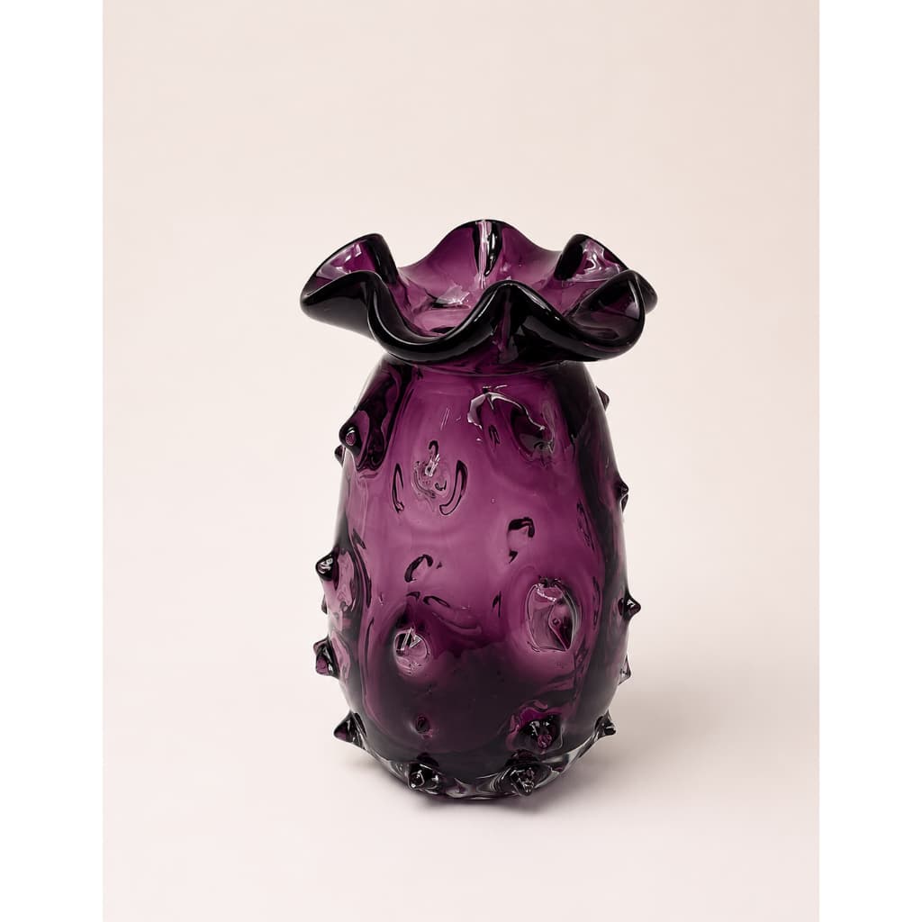 Vaso Decorativo Murano Roxo Ametista Trouxinha12x20cm Casa E Decor Sala