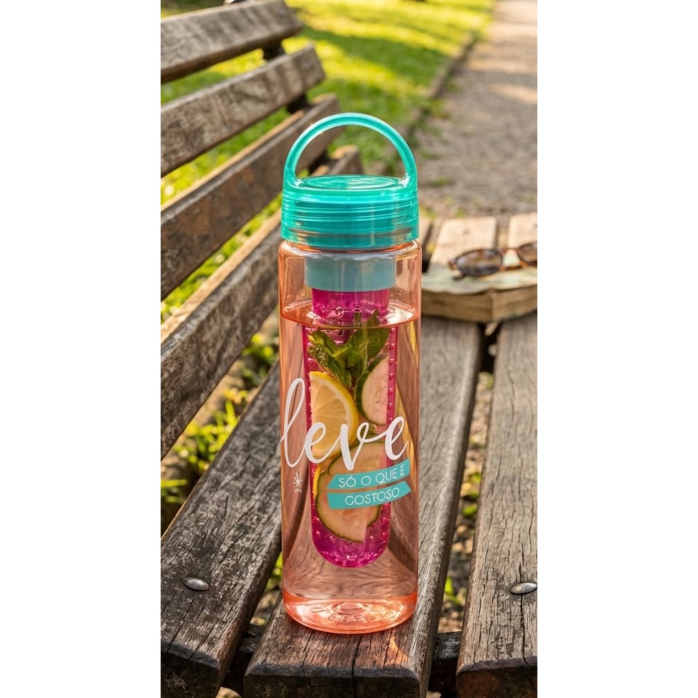 Garrafa com Infusor 700ml Água Saborizada Hidratação Saúde