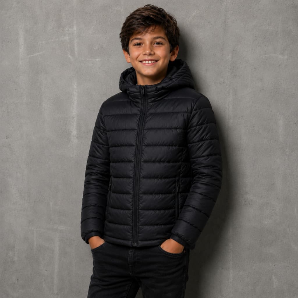 Blusa De Frio Puffer Bobojaco Infantil Unissex Peluciada Com Capuz Removível