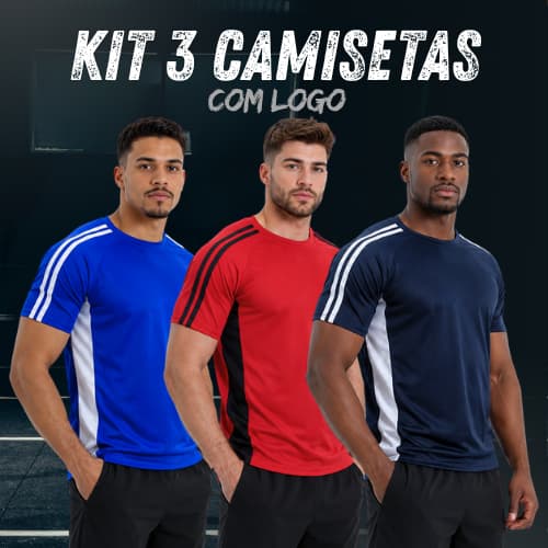 KIT 3 Camisetas Esportivas Masculinas Homem de Corrida Academia Tecido Confortável Dryfit Drifit