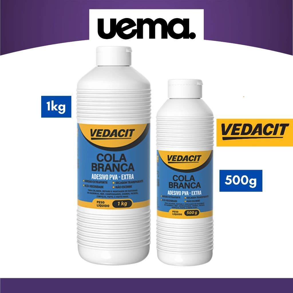 Cola Branca Extra 500g ou 1kg Premium Vedacit