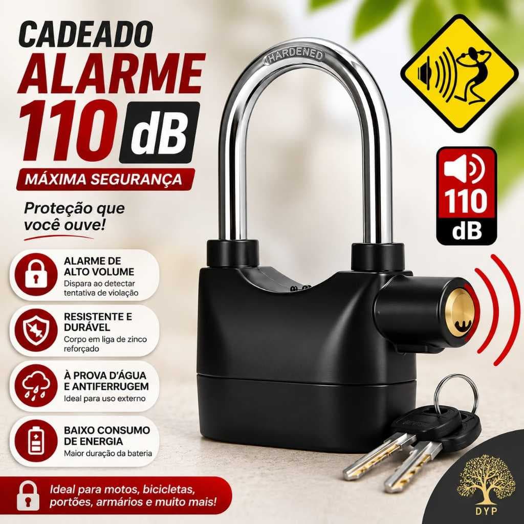 Cadeado Com Alarme Sonoro Anti-furto Comércio moto Prova De Água-Pronta Entrega