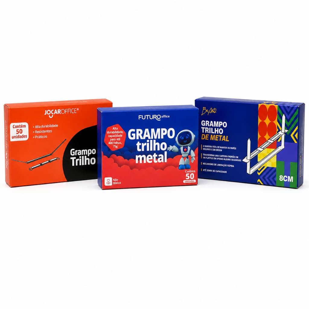 Grampo Trilho Metalico Para Pasta Metal Com 50 Unidades Grampo Romeu Julieta