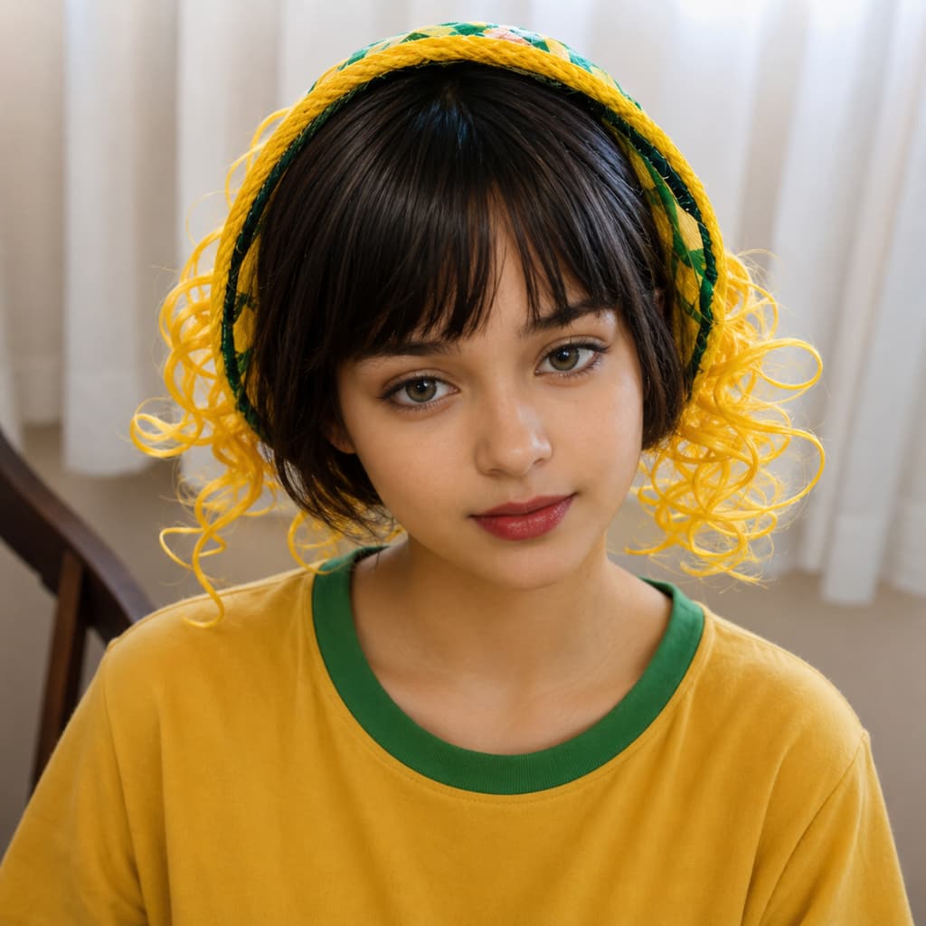 Tiara Brasil com Bandana Torcedor Copa Jogo Seleção Brasileira Carnaval Festa