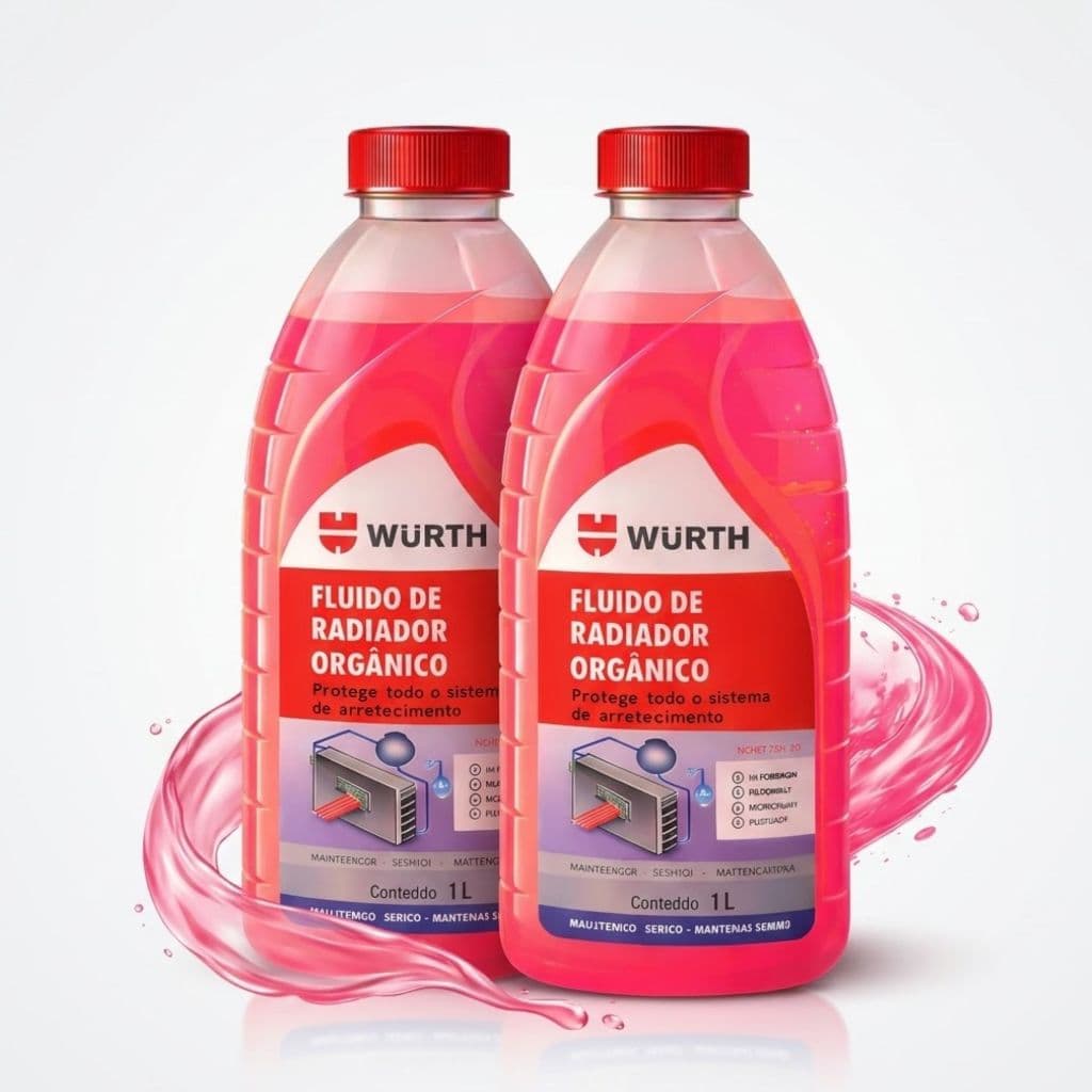 Kit 2 Fluido Aditivo Radiador Orgânico Rosa Wurth 1L Pronto Uso