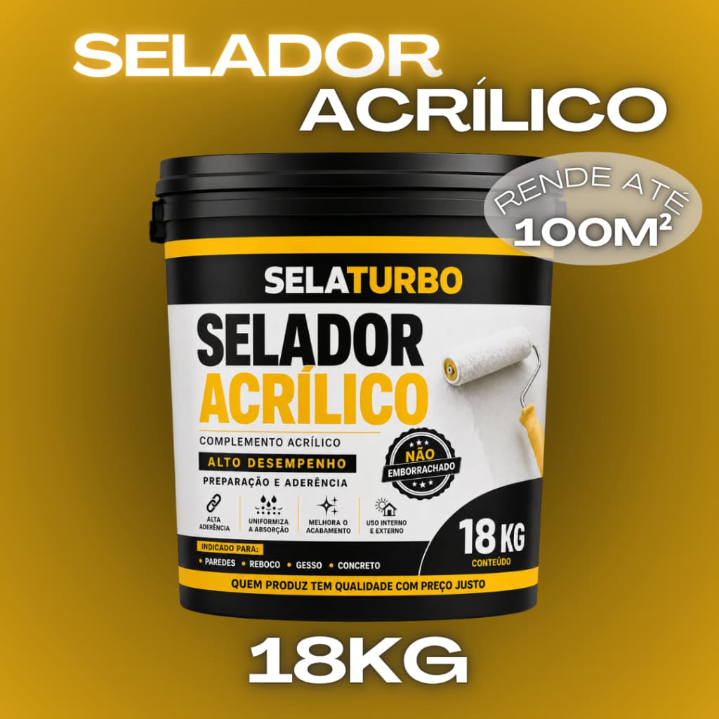 Selador Acrílico 18kg Fundo Preparador Parede Reboco Alta Aderência