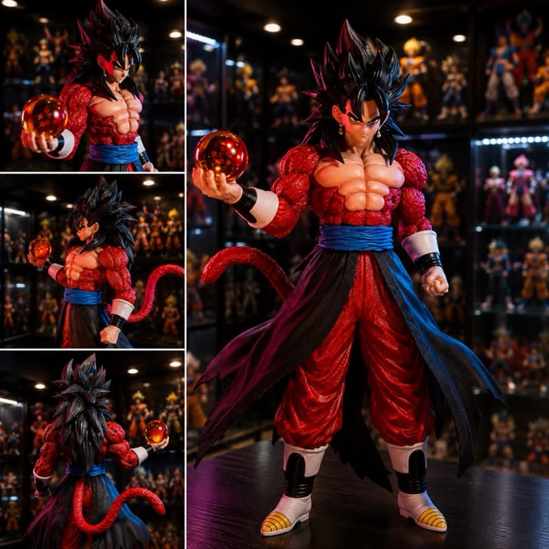 Action Figure Vegetto Super Sayajin 4 Com 30Cm Com Esfera do Dragão Banpresto Dragon Ball Z