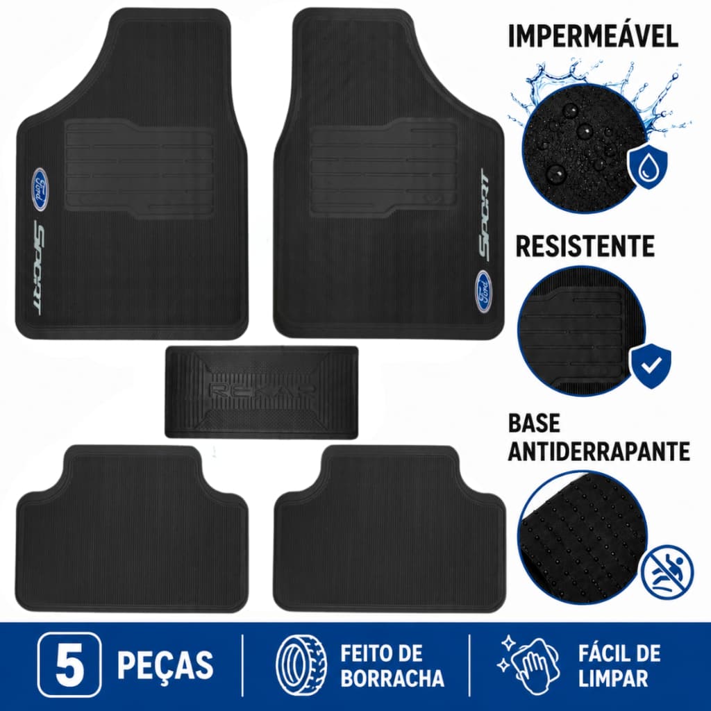 Jogo Tapete de Borracha automotivo Ford Ka