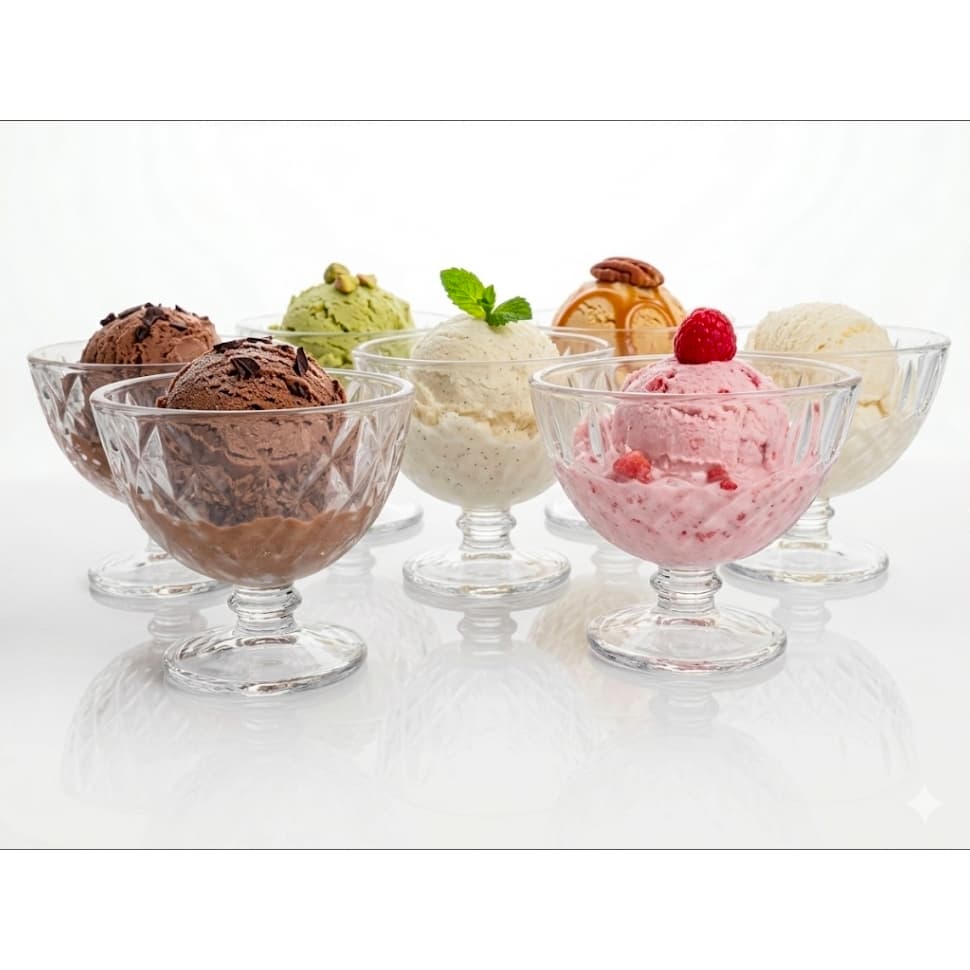 Jogo 6 Taças de Sobremesa Vidro 300ml Diamante Original Line - Elegância e Sofisticação