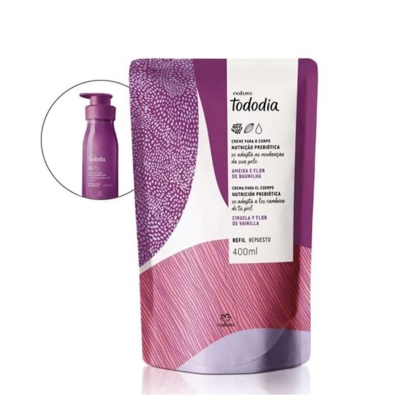 Refil Creme Nutritivo para o Corpo Tododia Ameixa e Flor de Baunilha
