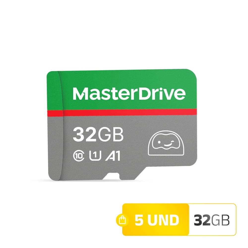 Cartao de Memoria 32GB Kit 05 ATACADO MasterDrive Class 10 com Adaptador