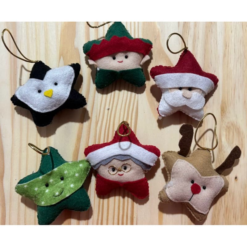 Enfeite Natal pingente estrela feltro