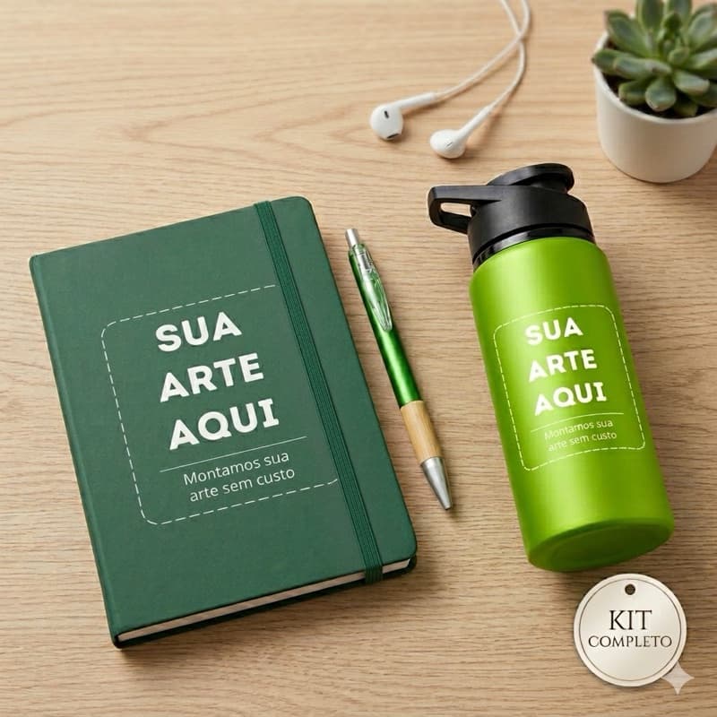 KIT EXECUTIVO PERSONALIZADO C/Garrafa personalizada + caderno e caneta personalizados ótimo para presentes ou dia a dia.