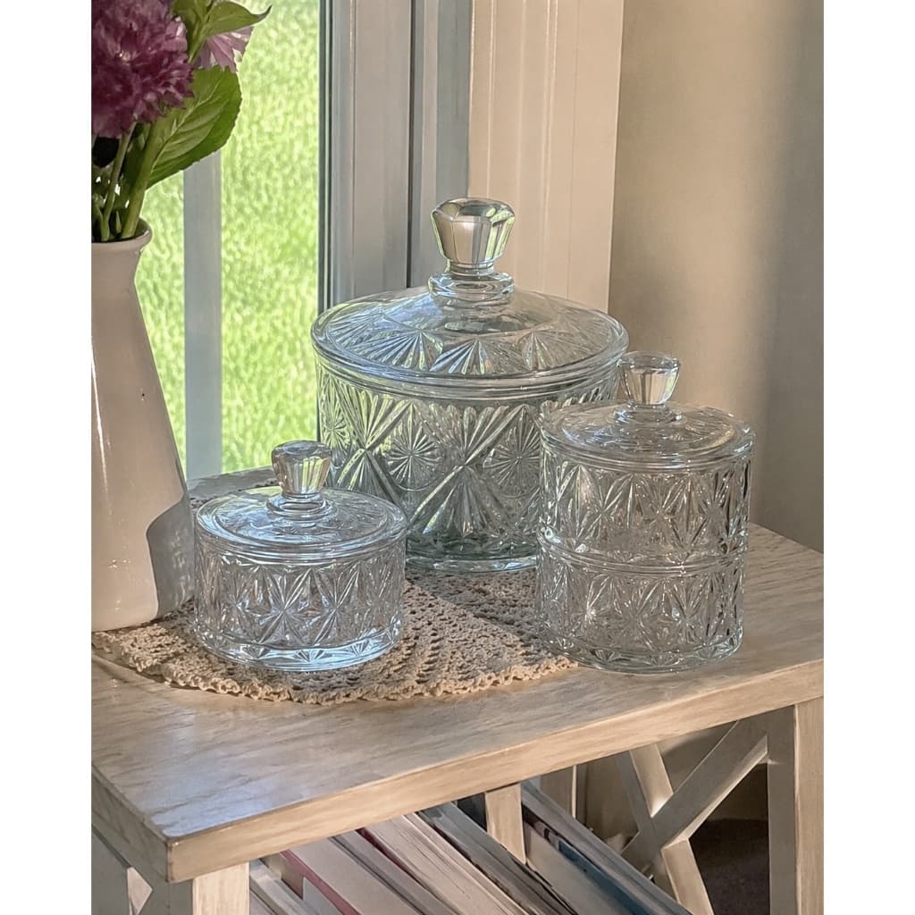 Conjunto com 3 Bomboniere Decorativa — Ideal para Doces, Balas e Mesa Posta