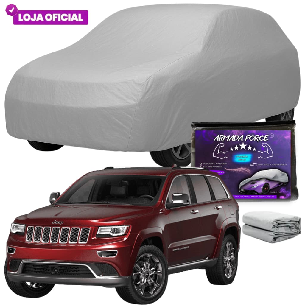 Capa Cobrir Jeep Grand Cherokee ARMADA FORCE Forrada100% Impermeável Protege Sol Chuva Poeira AntiUV