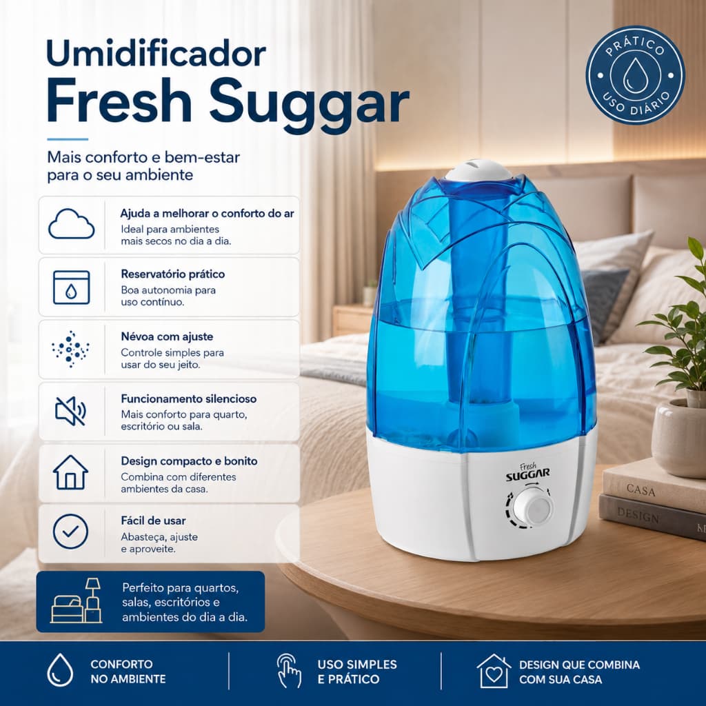 Umidificador de Ar Fresh 4Litros Bivolt Suggar