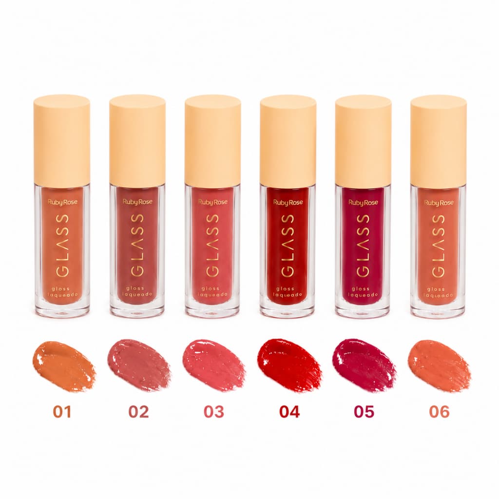 Gloss Laqueado Glass Efeito Molhado Ruby Rose Escolha a Cor