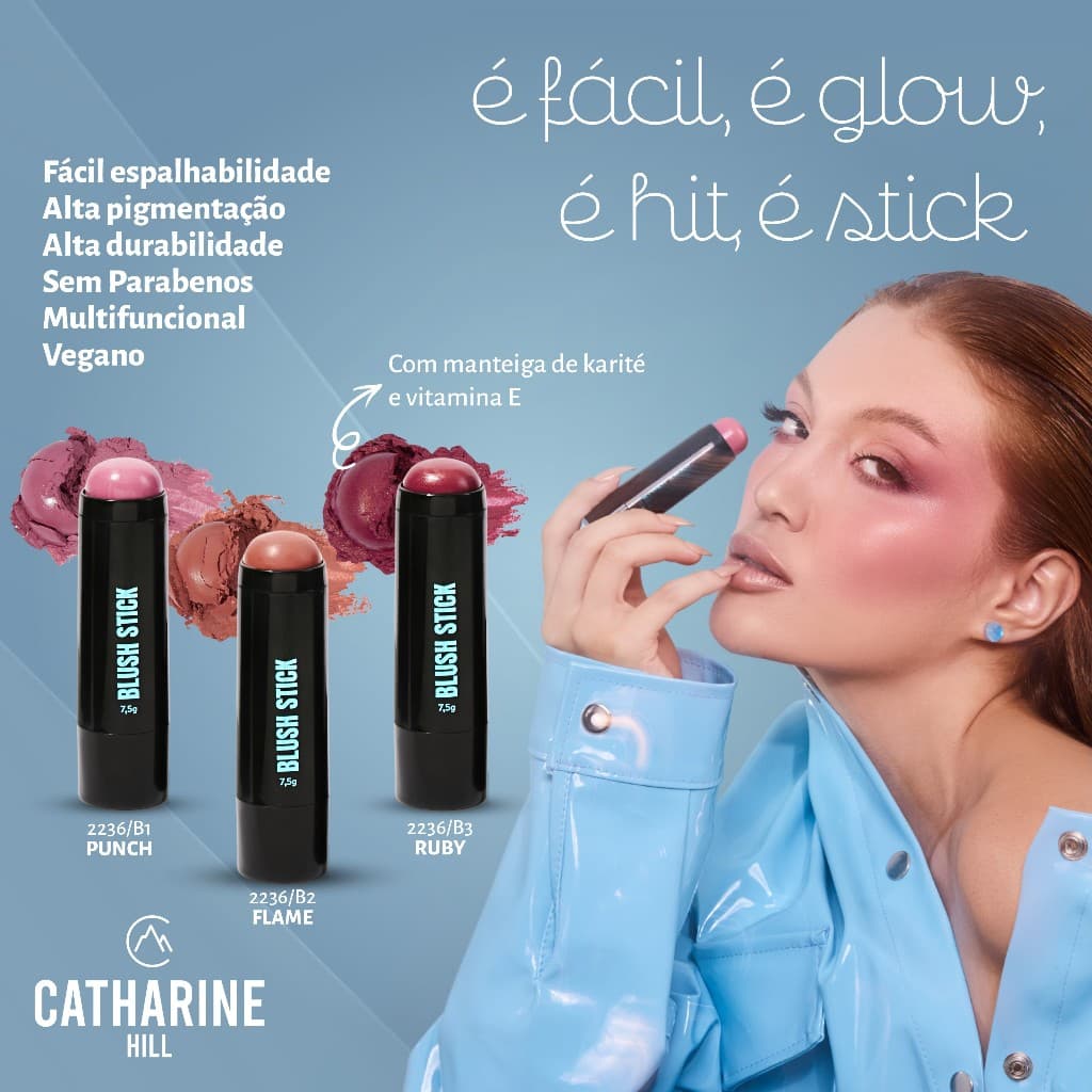 Blush Stick Catharine Hill | Bastão Cremoso Multifuncional Alta Fixação