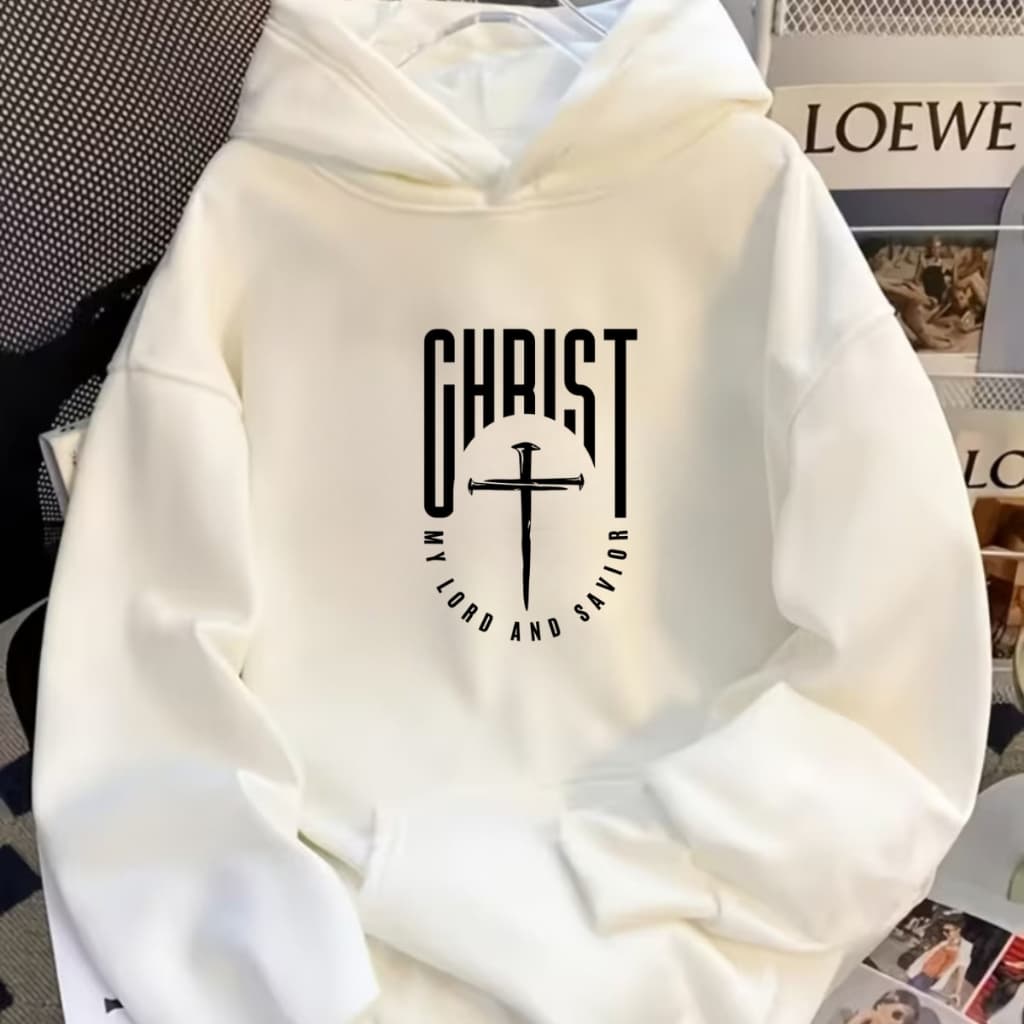 moletom blusa de frio inverno casaco blusão Flanelado Oversized liso Estampa quente branco masculino feminino cristão