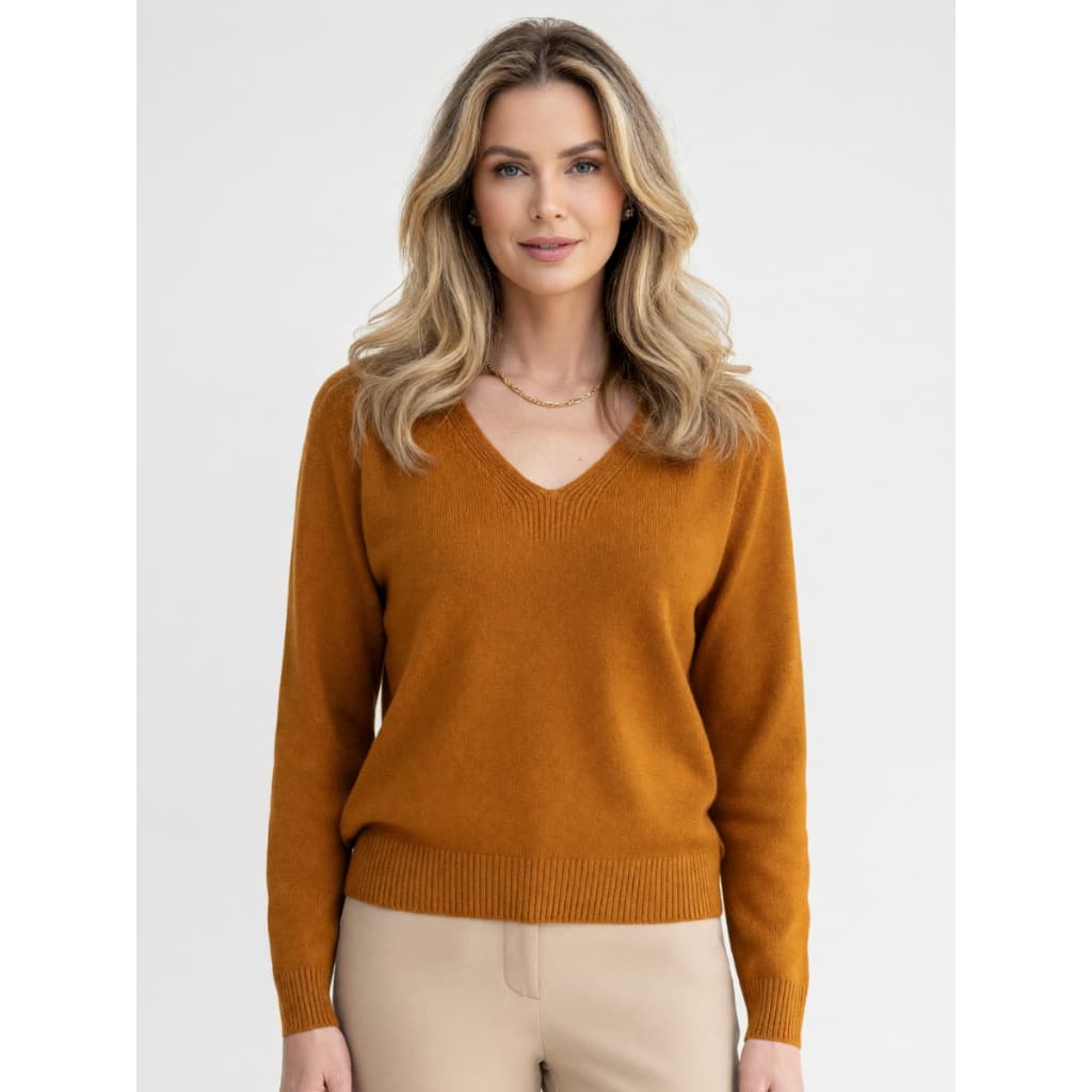 Blusa Feminina Grossa Segunda Pele  Manga Longa Decote V Tricot Premium