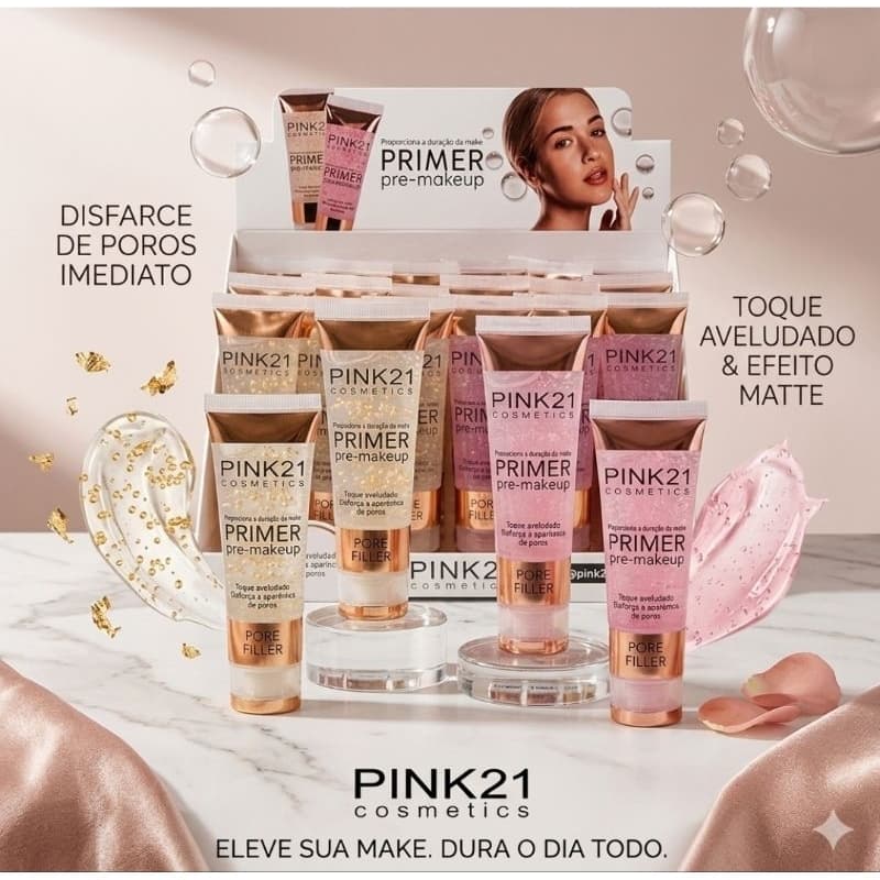 Kit c/ 2 Primer pre makeup - Pink 21