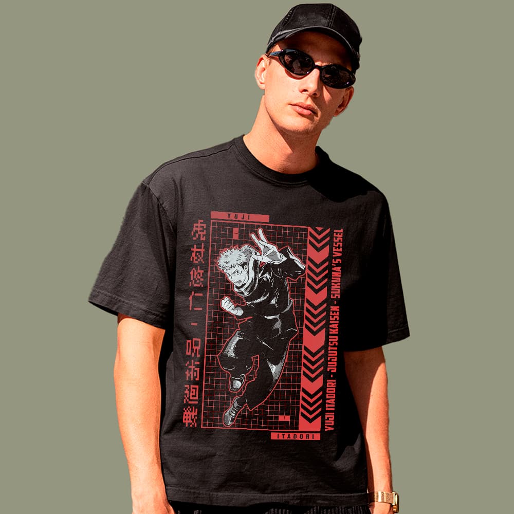 Camiseta Básica Jujutsu Kaisen Itadori Streetwear Unissex