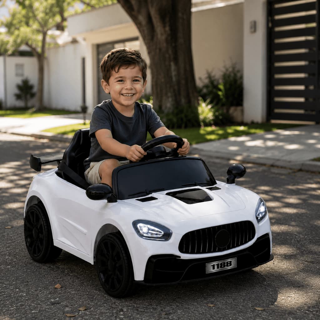 Carro Eletrico Infantil Bang Toys Mini Storm Branco 12V Controle