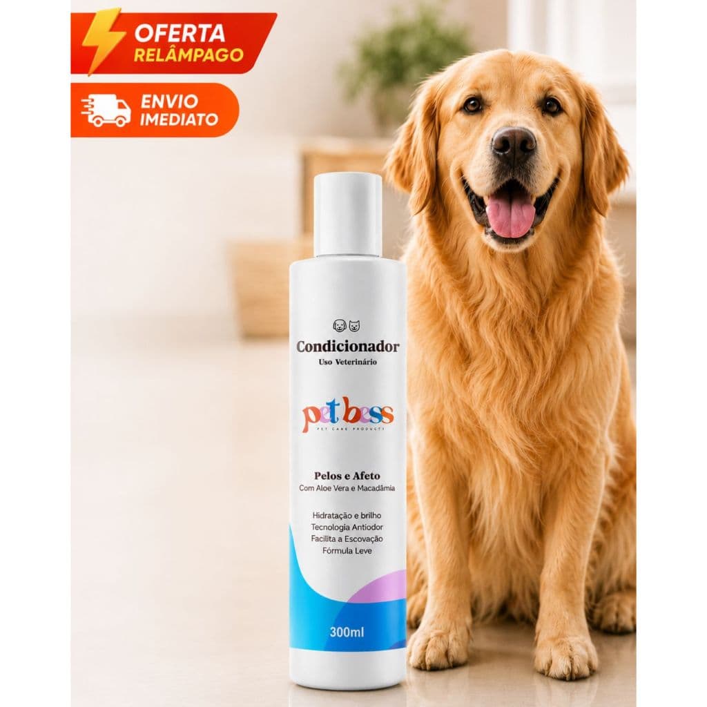 Condicionador Pet Para Cães e Gatos Antiodor C/  Hidratação e Brilho 300ml