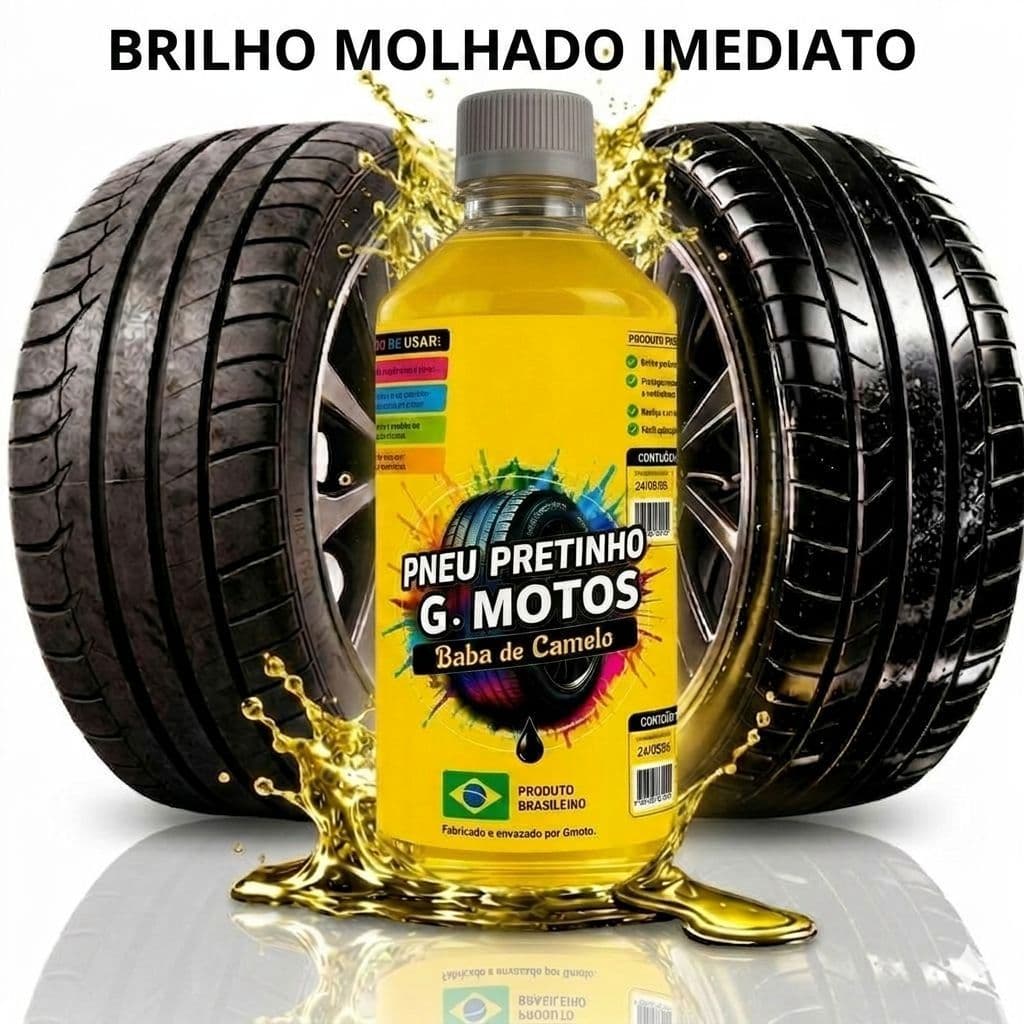 Baba de Camelo Pneu Pretinho Automotivo Brilho Intenso 500ml