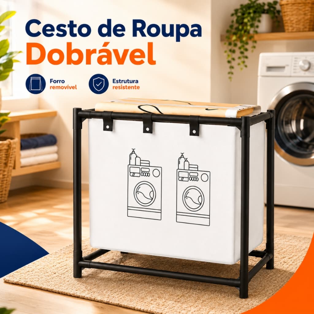 Cesto De Roupa Removível Para Lavanderia Quarto