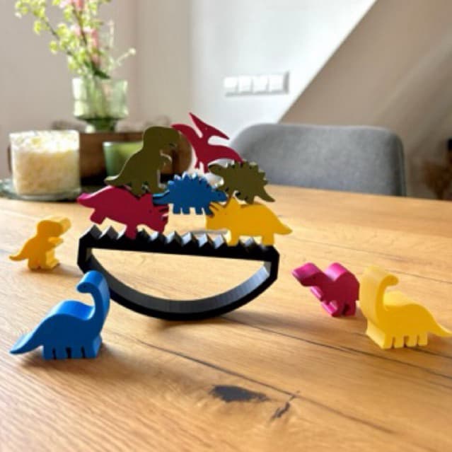 Jogo de Equilíbrio Dinossauro Infantil | Brinquedo Educativo Montessori | Coordenação Motora e Concentração