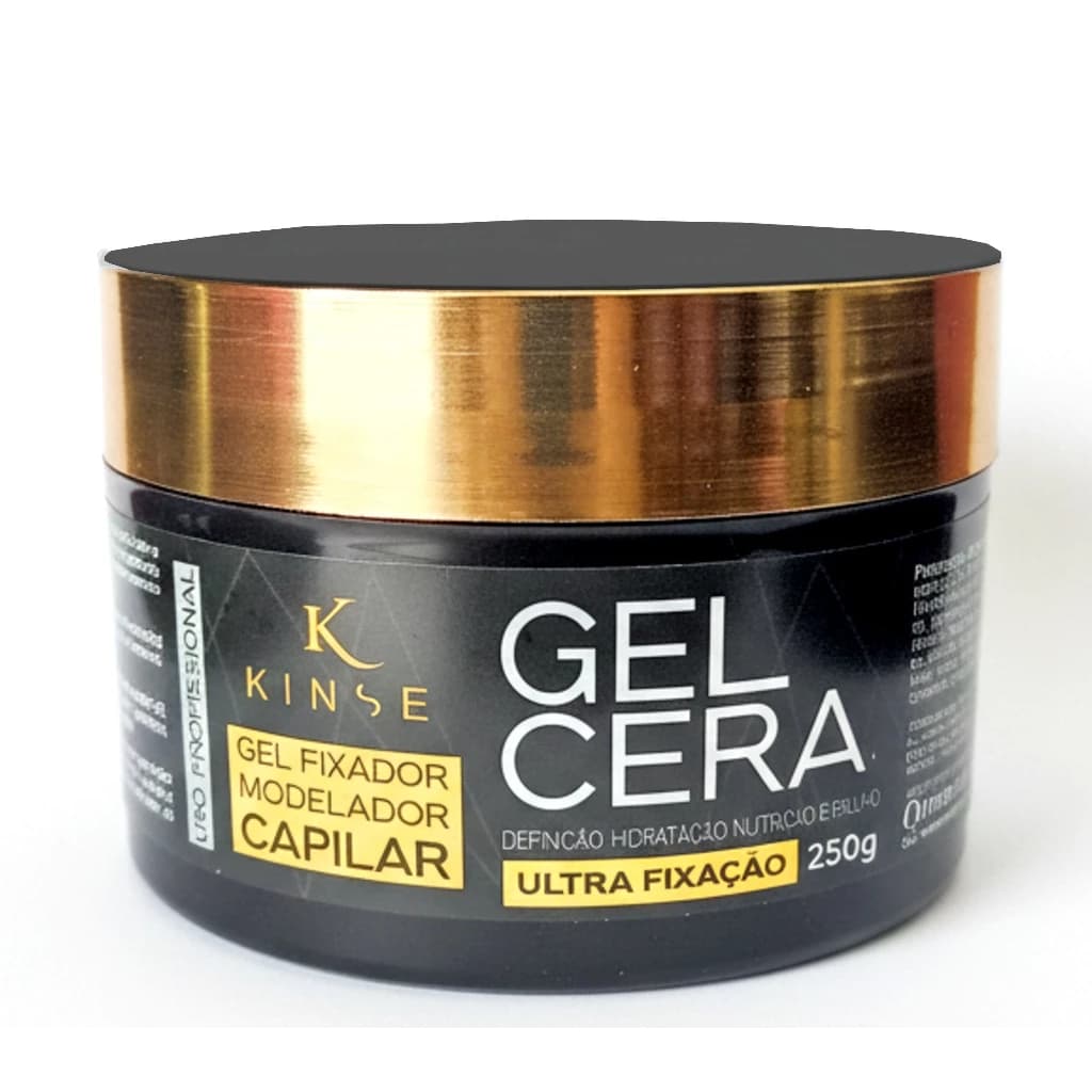 Gel Cera Capilar Modelador Ultra Fixação e Baby Hair 250g Efeito Molhado.