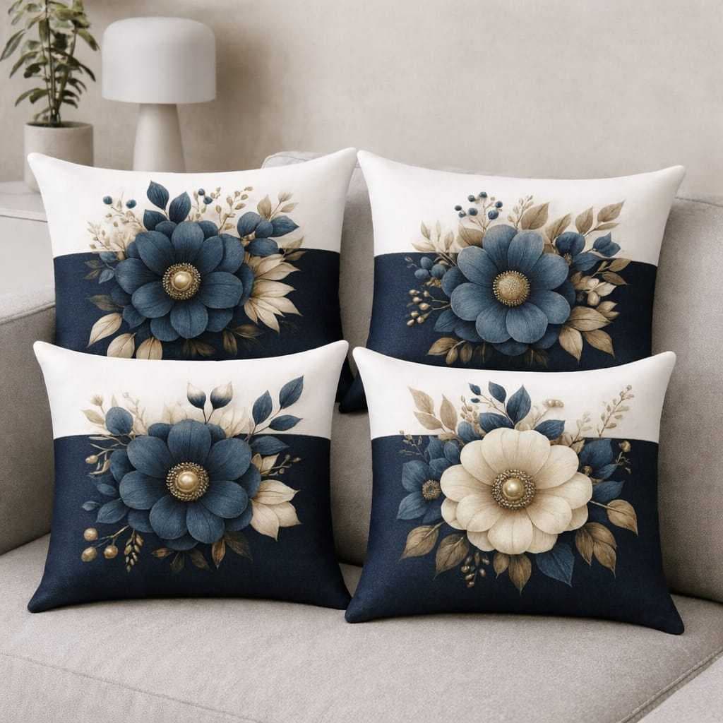 Kit4 Capas De Almofadas estampadas decorativas perfeitas para renovar a sala e o quarto.