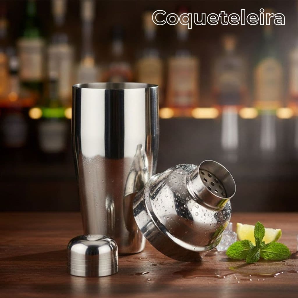 Coqueteleira Inox 500ml Cobbler Profissional Bartender Dosador Drinks Caipirinha