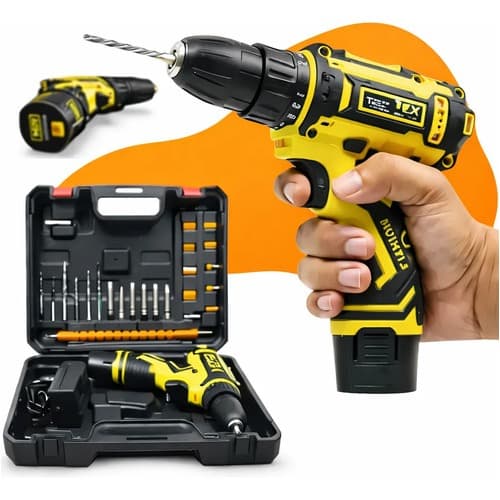 Furadeira Parafusadeira Sem Fio Bateria 12v 3/8 10mm Dz42