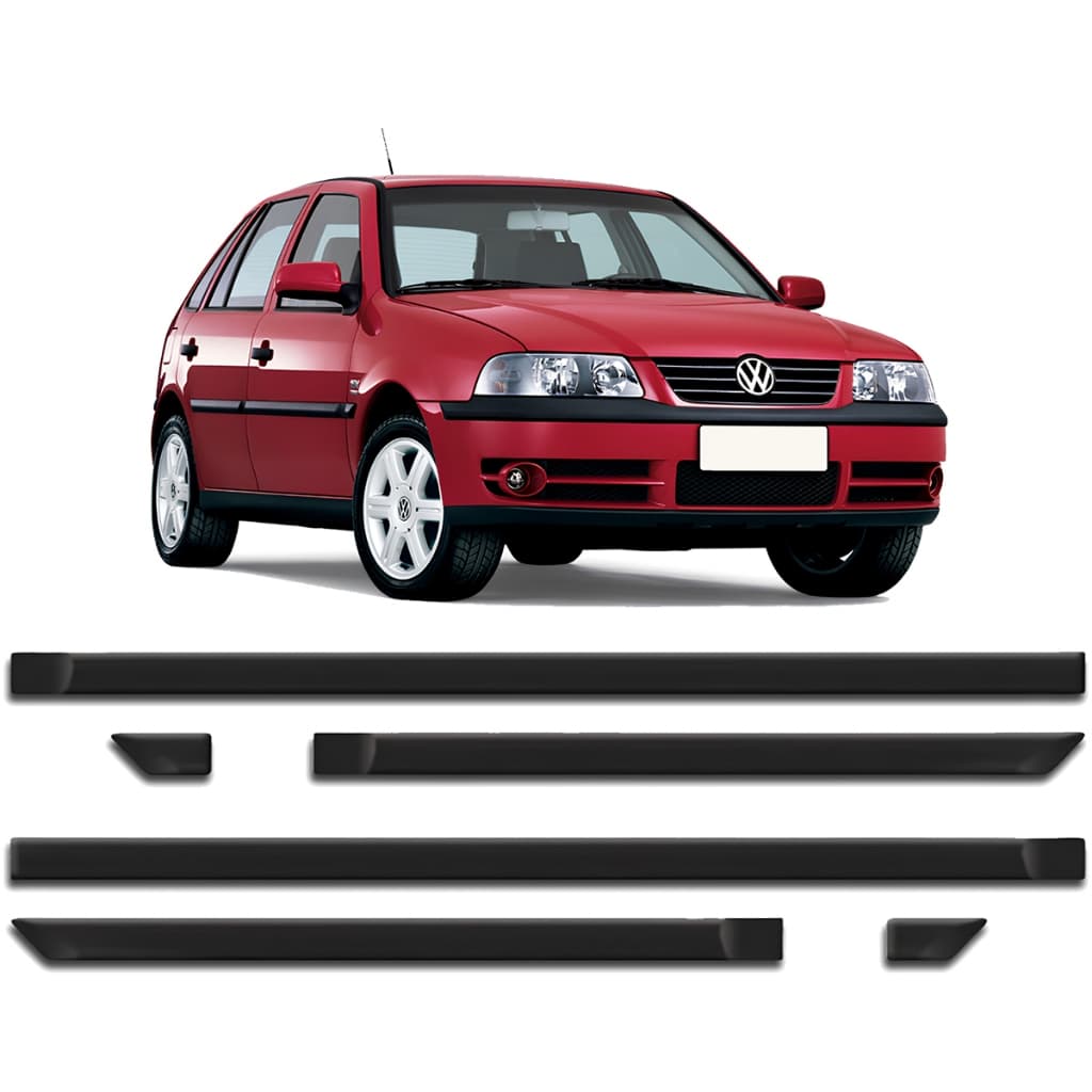 Friso Lateral Gol G3 2000 a 2005 4 Portas Preto Modelo Fino