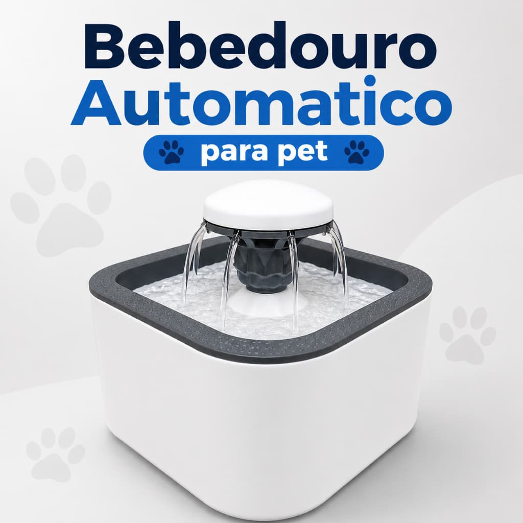 Fonte Bebedouro Pet Automática Água Corrente 2,5L com Filtro USB para Gatos e Cachorros