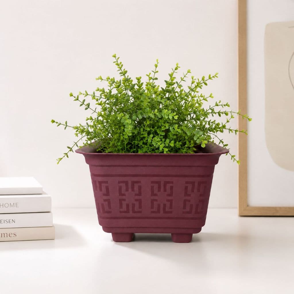 Kit Vaso Quadrado Cachepot 3 Litros Plástico Resistente Plantas Jardim