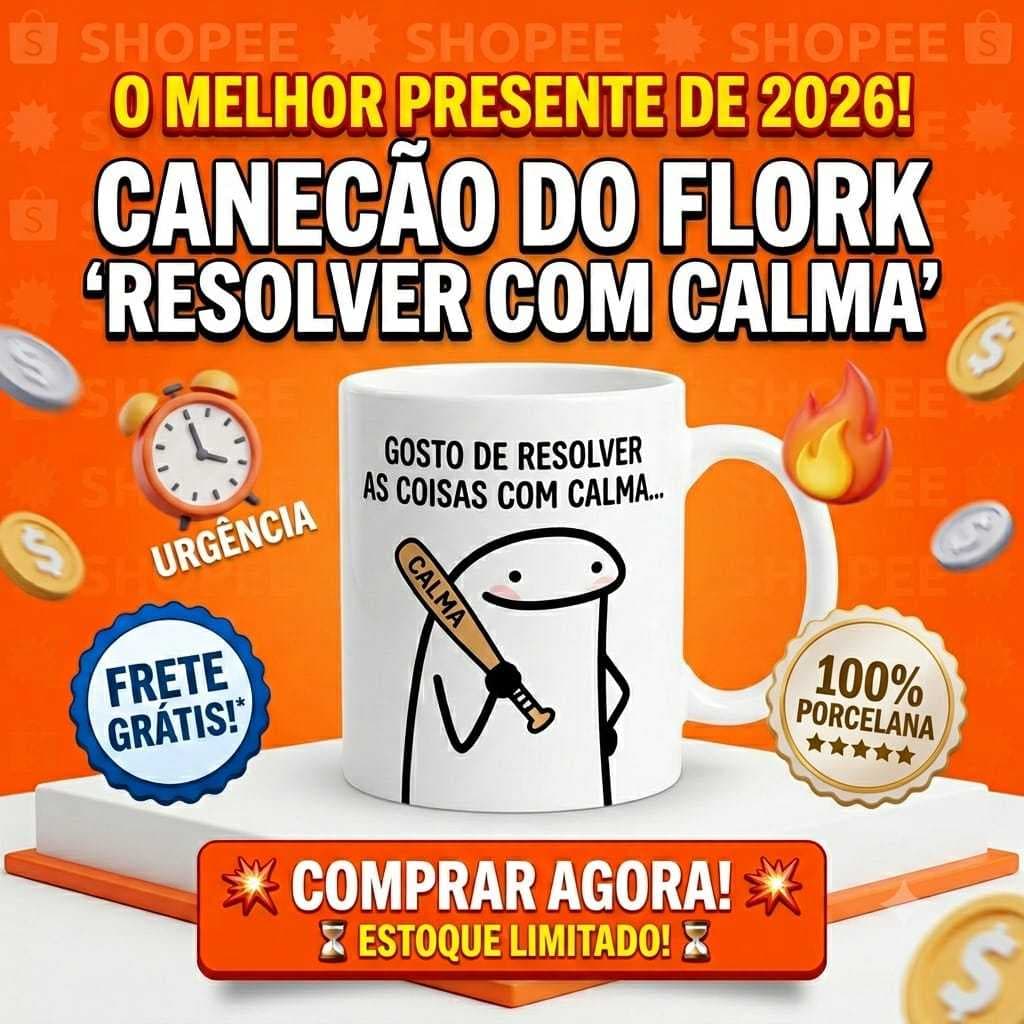 Caneca de Porcelana Flork - Calma - QUALIDADE TAMARA✔