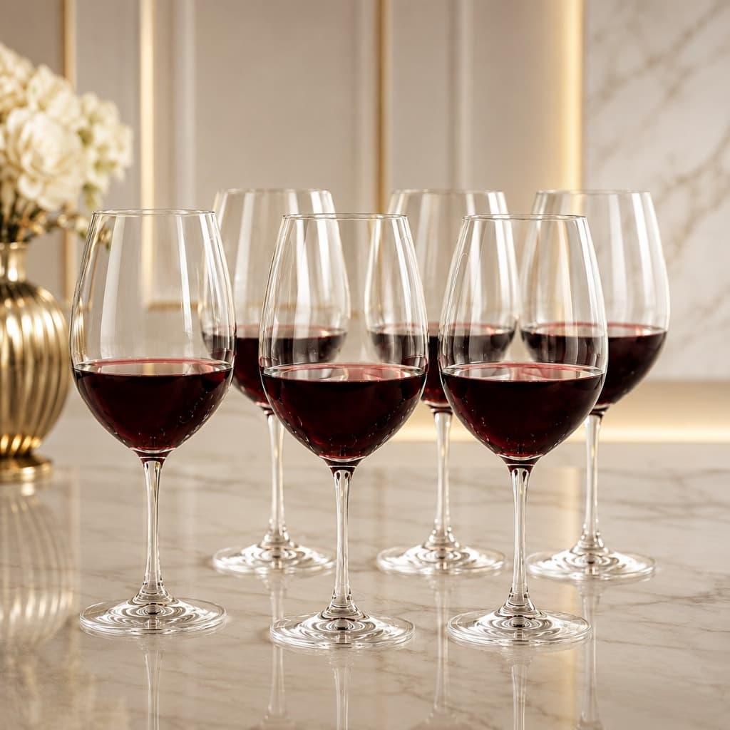 Jogo 6 Taças Bohemia 580ml Cristal Titanium Vinho Tinto