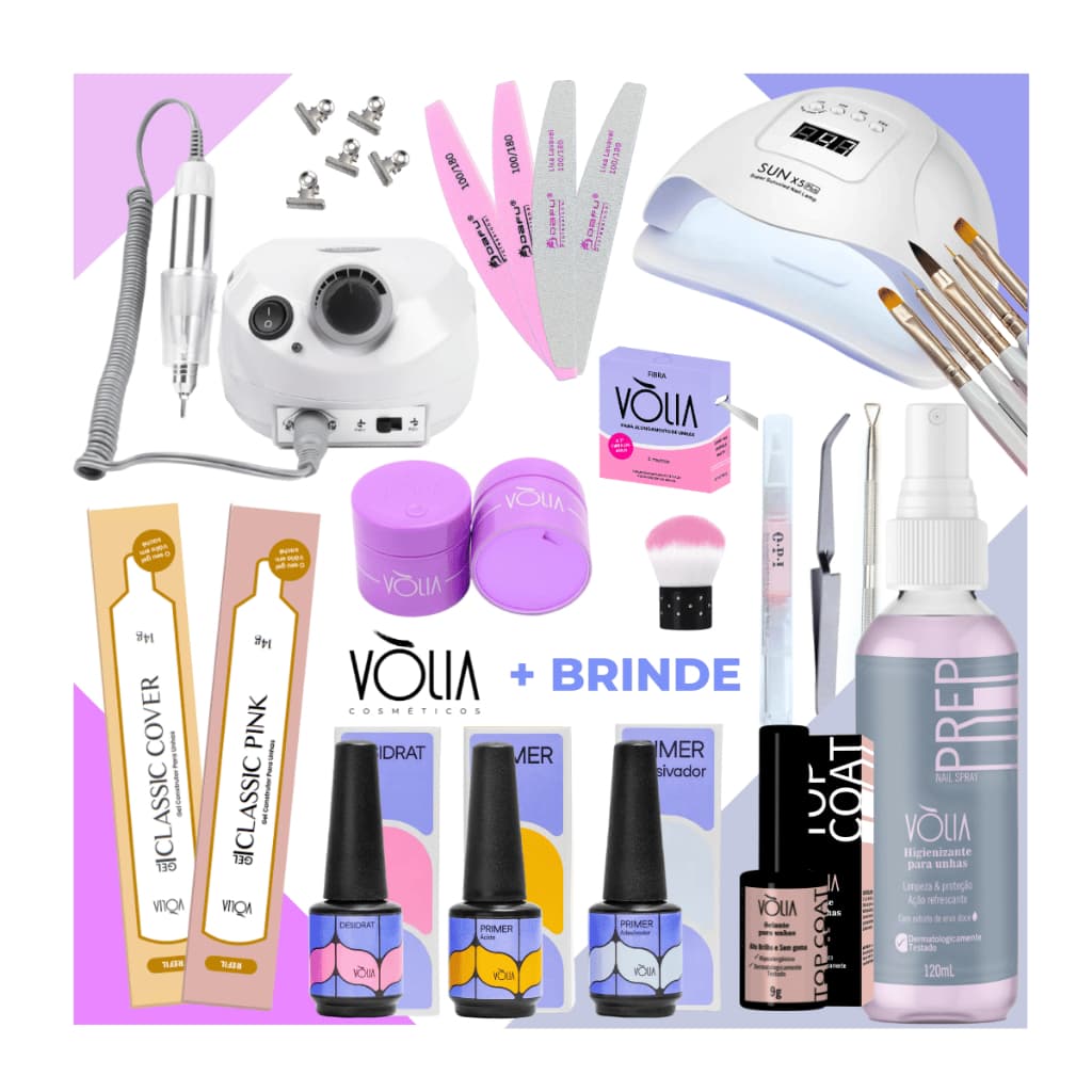 Kit Volia Para Alongamento de Unha de Gel Fibra Kit Completo de Unha Kit Volia Iniciante