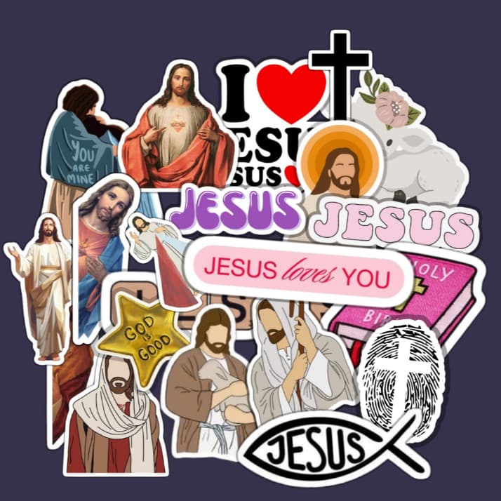 Pac 21 Adesivos Religiosos Católicos Jesus Cristo Bíblia  Para Colagem Kindle Diário Scrapbook