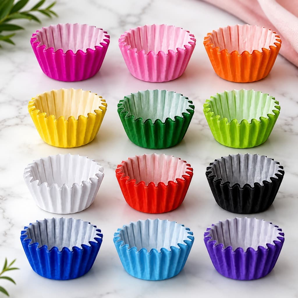 45 Forminha Mini Cupcake Forneável várias cores - Plac 45