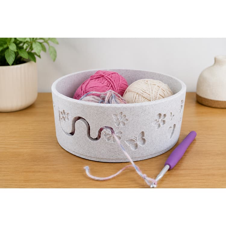 Porta Novelo Crochê Tricô Organizador de Lã 17cm Decoração Artesanato