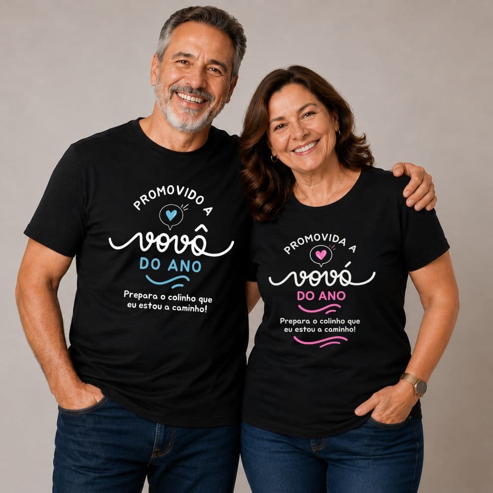 Camiseta Vovó Do Ano Promovida Surpresa Camiseta Personalizada Avós Em Algodão