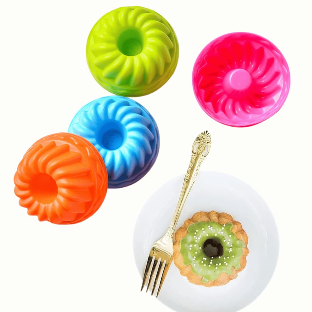 Kit Forma de Silicone 8cm 80ml Muffin Cupcake Forma de Pudim Bolinho Molde Coloridos