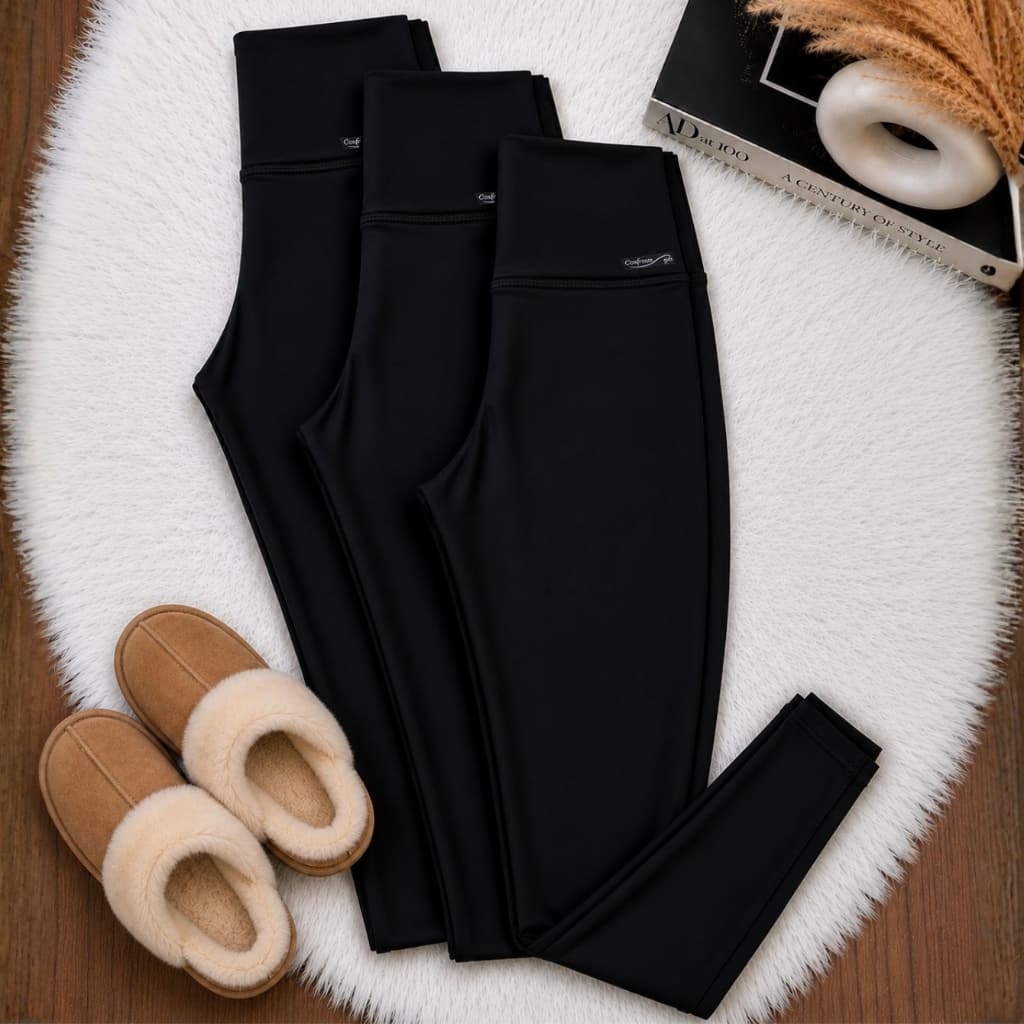 Kit 3 Calças Legging Flanelada Peluciada Cintura Alta Confortavel e Quentinha